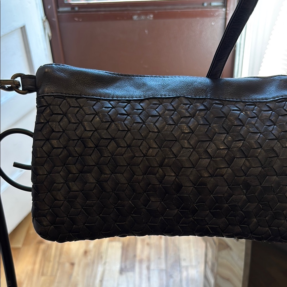 Black Quilted Clutch with Wristlet